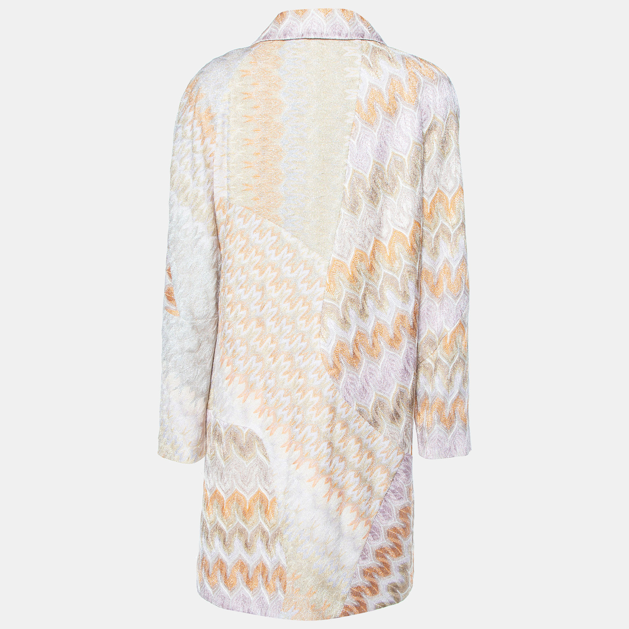 

Missoni Multicolor Lurex Knit Button Front Coat