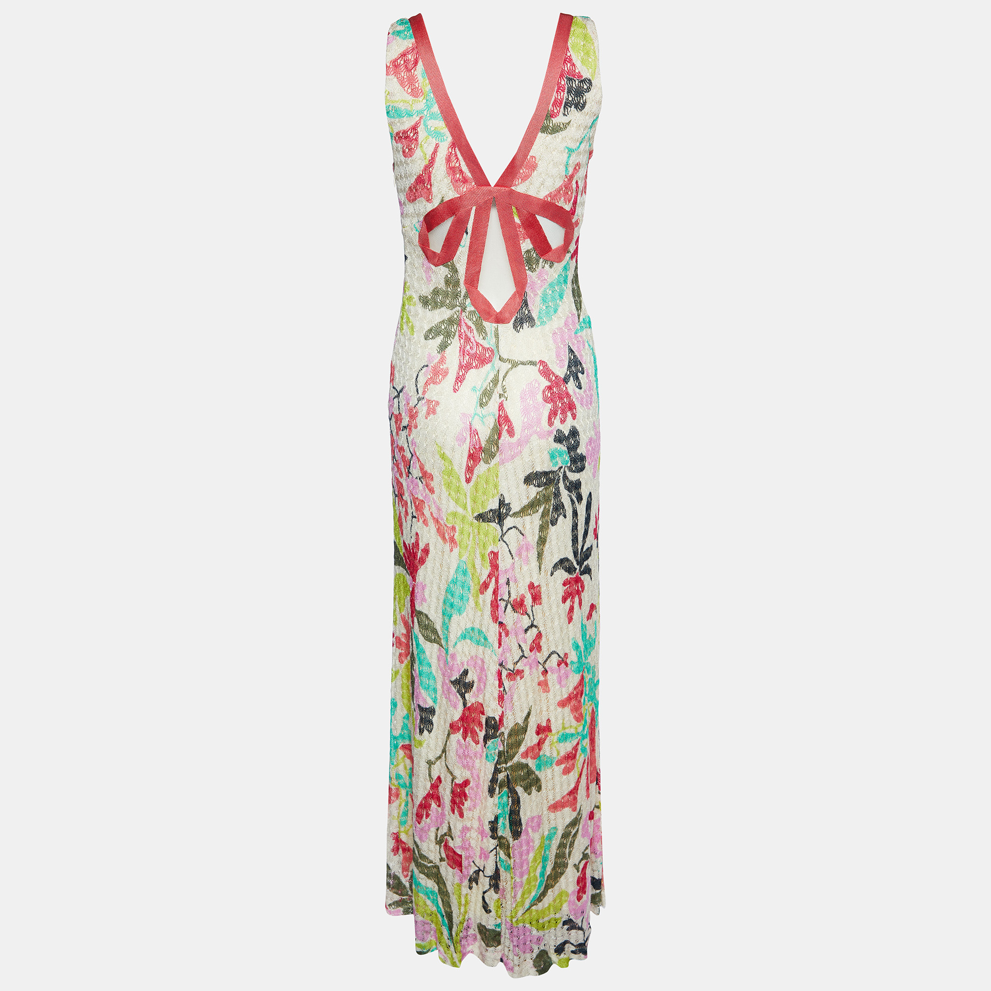 

Missoni Multicolor Printed Patterned Knit Sleeveless Maxi Dress