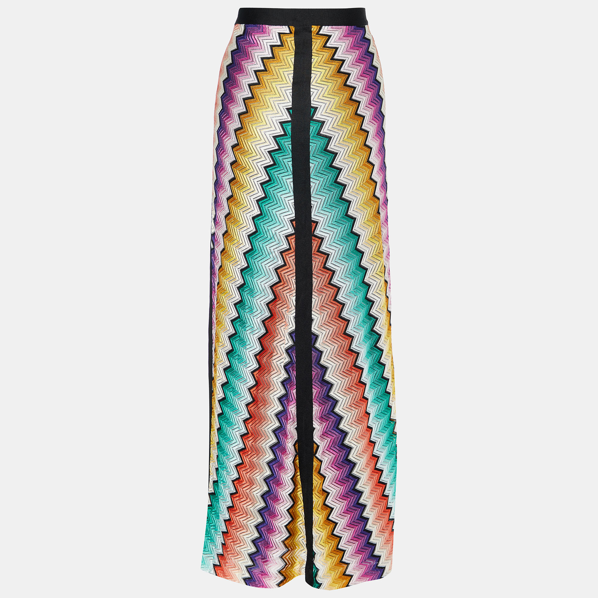 

Missoni Multicolor Patterned Knit Paneled Midi Skirt
