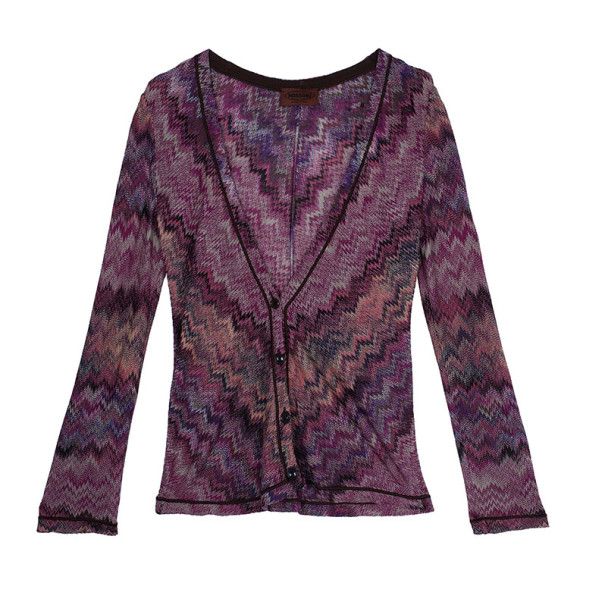 Pre Owned كارديجيان ميزوني وردي زيج زاج مغزول S