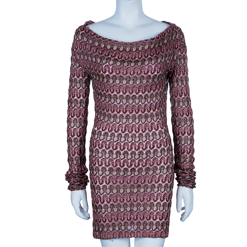 

Missoni Multicolor Off-Shoulder Knit Dress