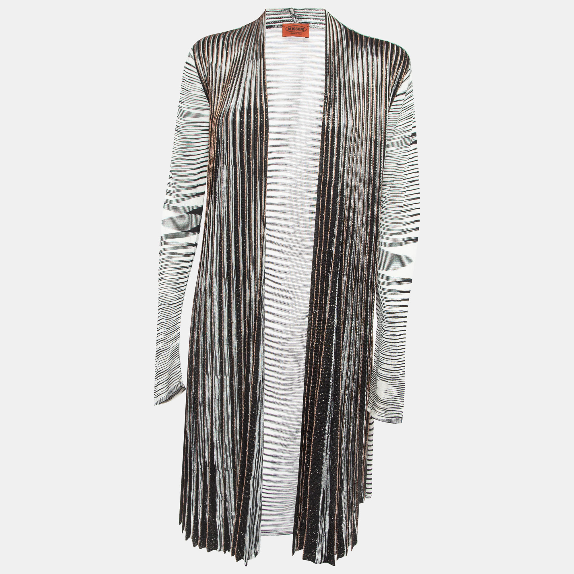 

Missoni Black/White Lurex Knit Open Cardigan