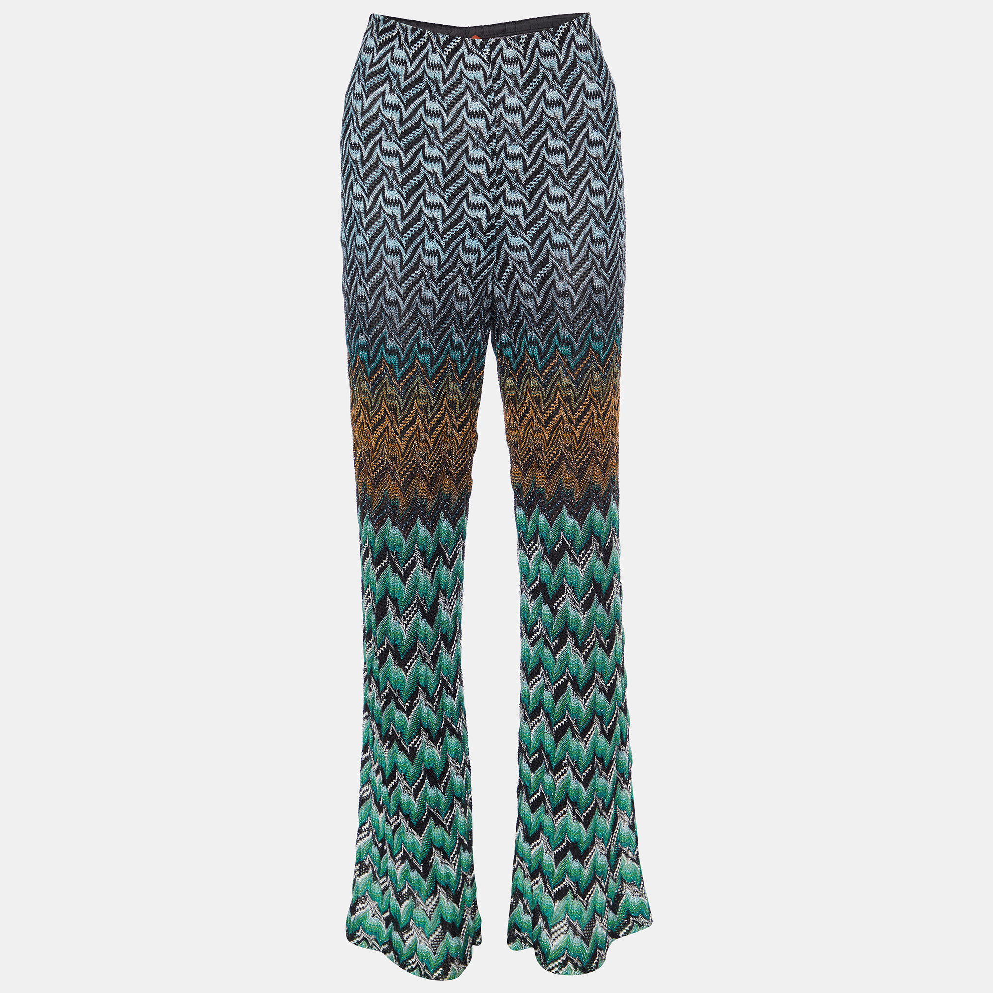 

Missoni Multicolor Chevron Lurex Knit Palazzo Pants M