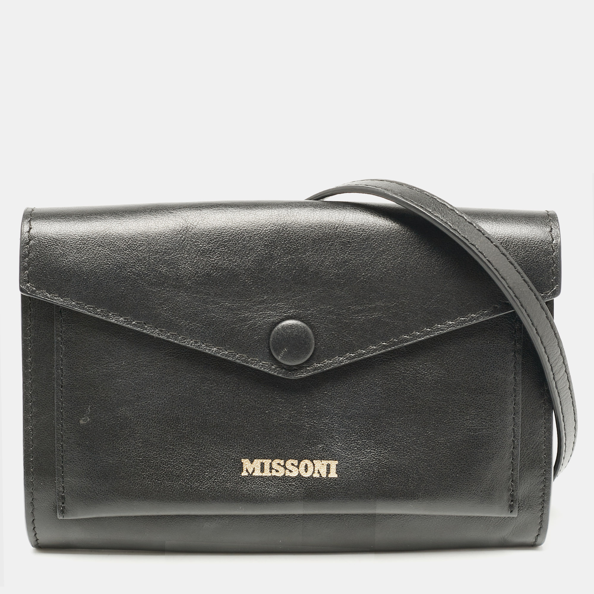 

Missoni Black Leather Mini Envelope Shoulder Bag