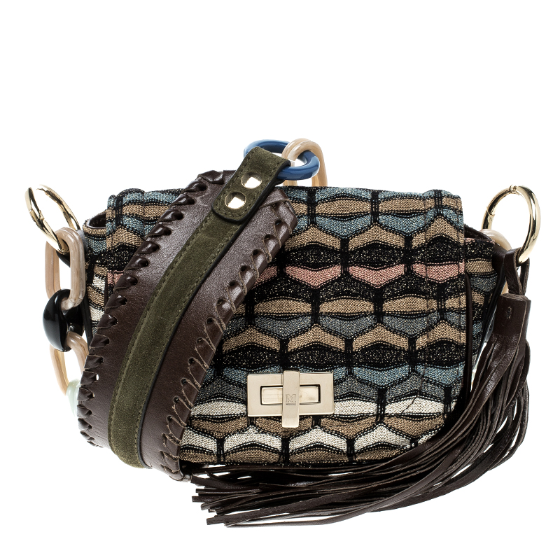 Pre Owned Missoni Multicolor Fabric Crossbody Bag