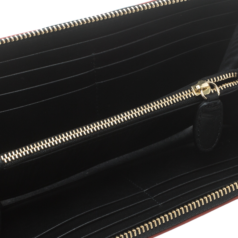 

Missoni Black Zigzag Embossed Leather Zip Around Continental Wallet