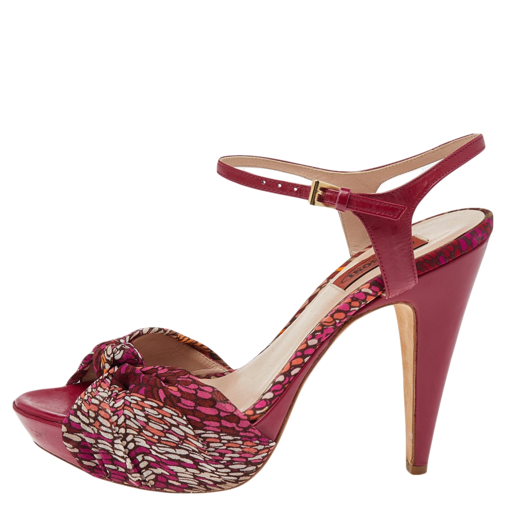 

Missoni Multicolor Fabric Ankle Strap Sandals Size