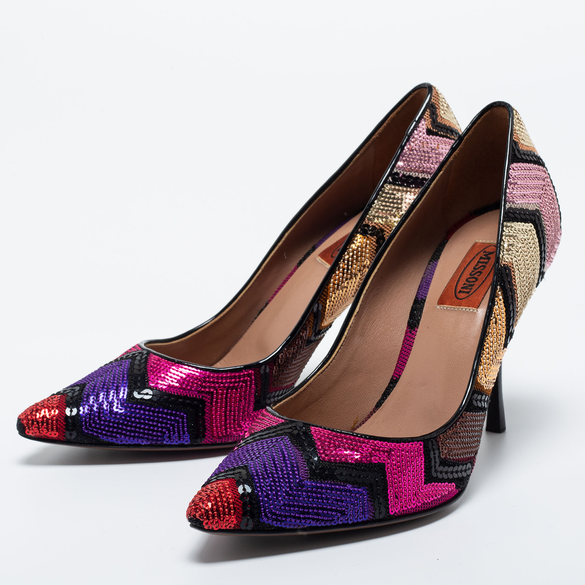 

Missoni Multicolor Sequin Pointed Toe Pumps Size