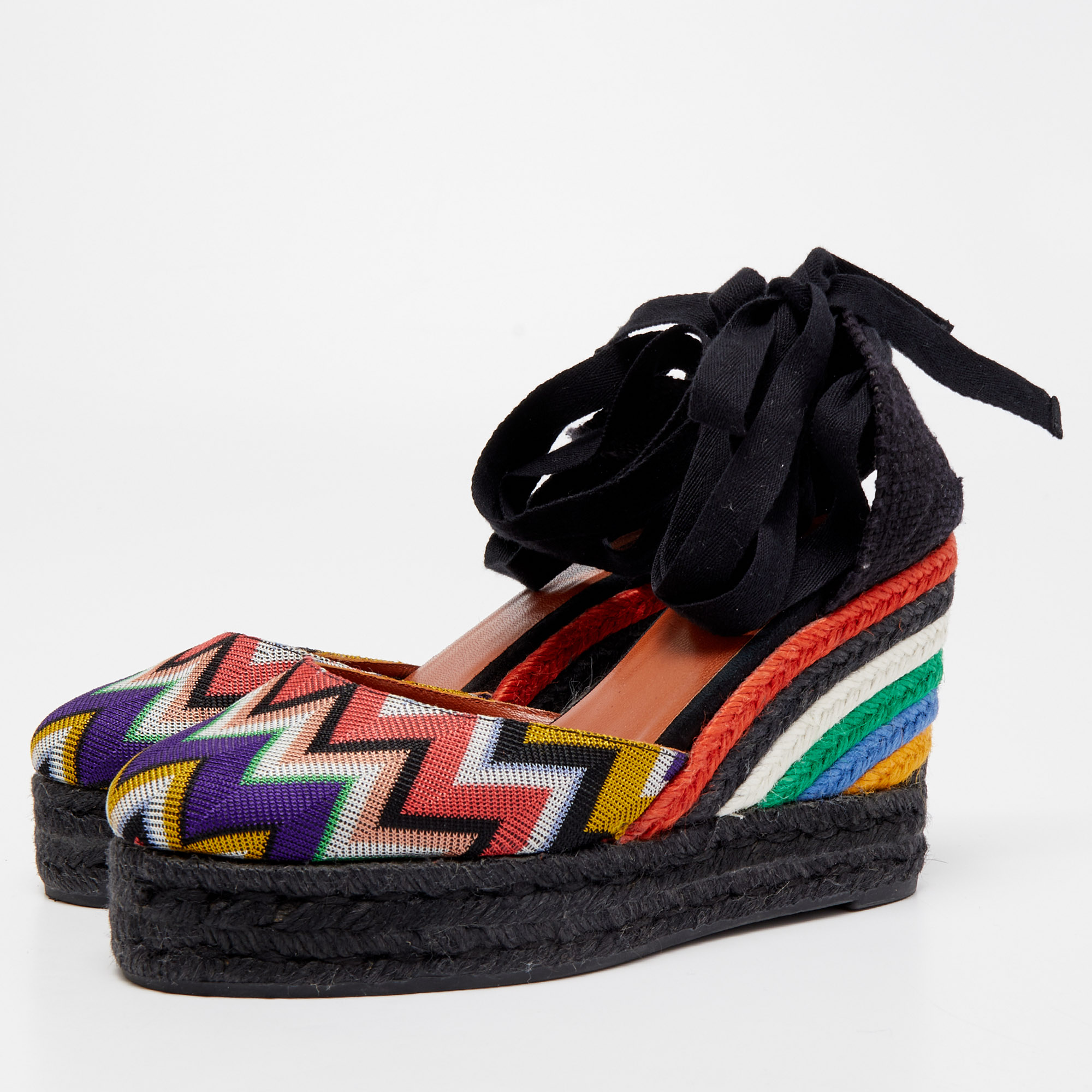 

Missoni x Castaner Multicolor Canvas Espadrille Sandals Size