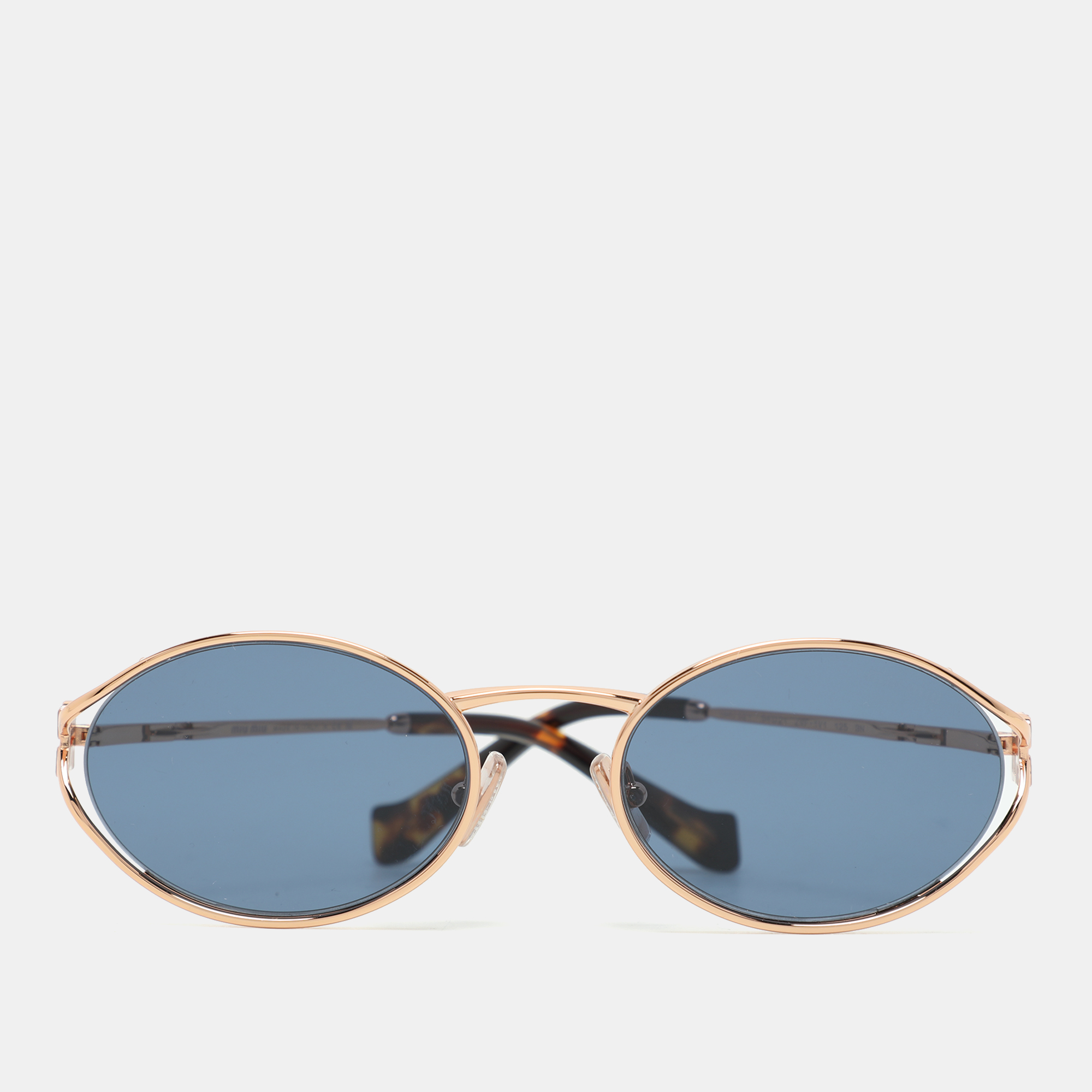 

Miu Miu Rose Gold/Blue SMU52Y Oval Sunglasses