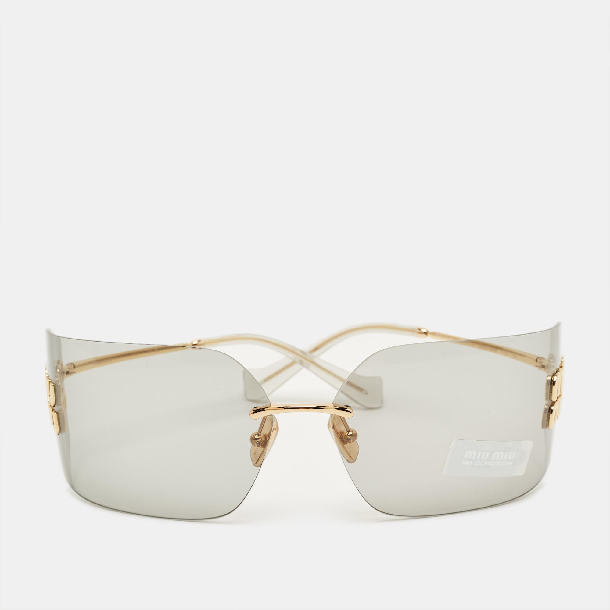 

Miu Miu Grey SMU54Y Runaway Rectangle Sunglasses