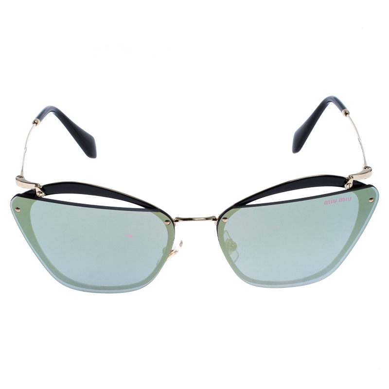 

Miu Miu Gold/Black Mirror SMU 54T Cut Out Sunglasses