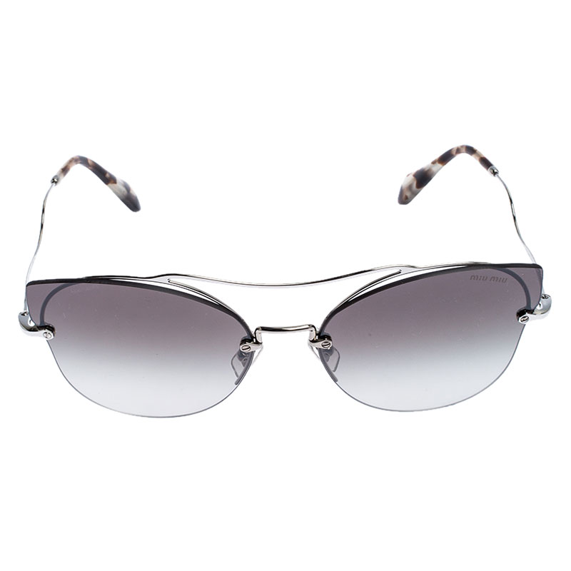 

Miu Miu Silver Tone/Grey Gradient SMU 52S Senique Butterfly Sunglasses