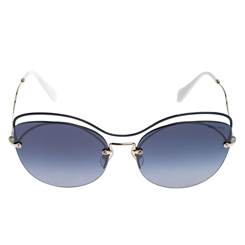 

Miu Miu Blue/Blue Gradient SMU50T Cat Eye Sunglasses