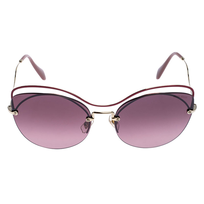 

Miu Miu Raspberry Pink/ Purple SMU 50T Cat Eye Sunglasses