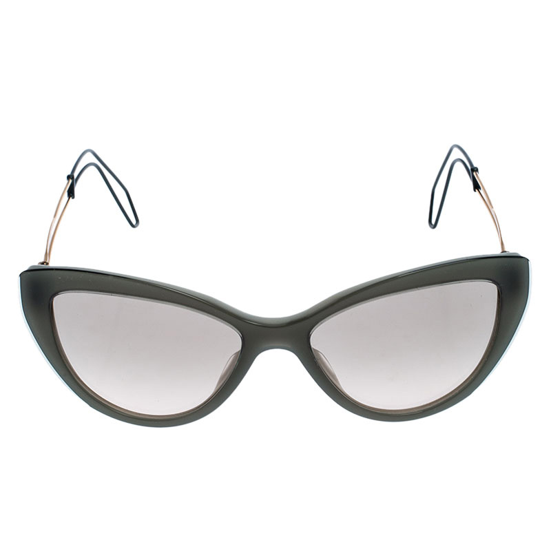 

Miu Miu Slate Green/Grey Gradient SMU 12R Cat Eye Sunglasses