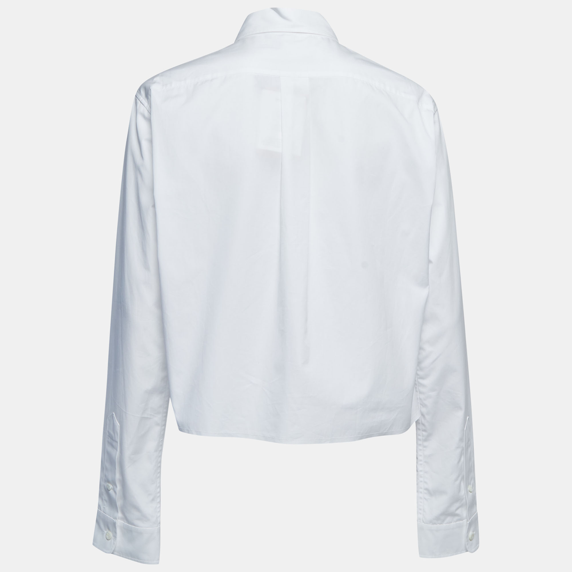 

Miu Miu White Cotton Cropped Long Sleeve Shirt