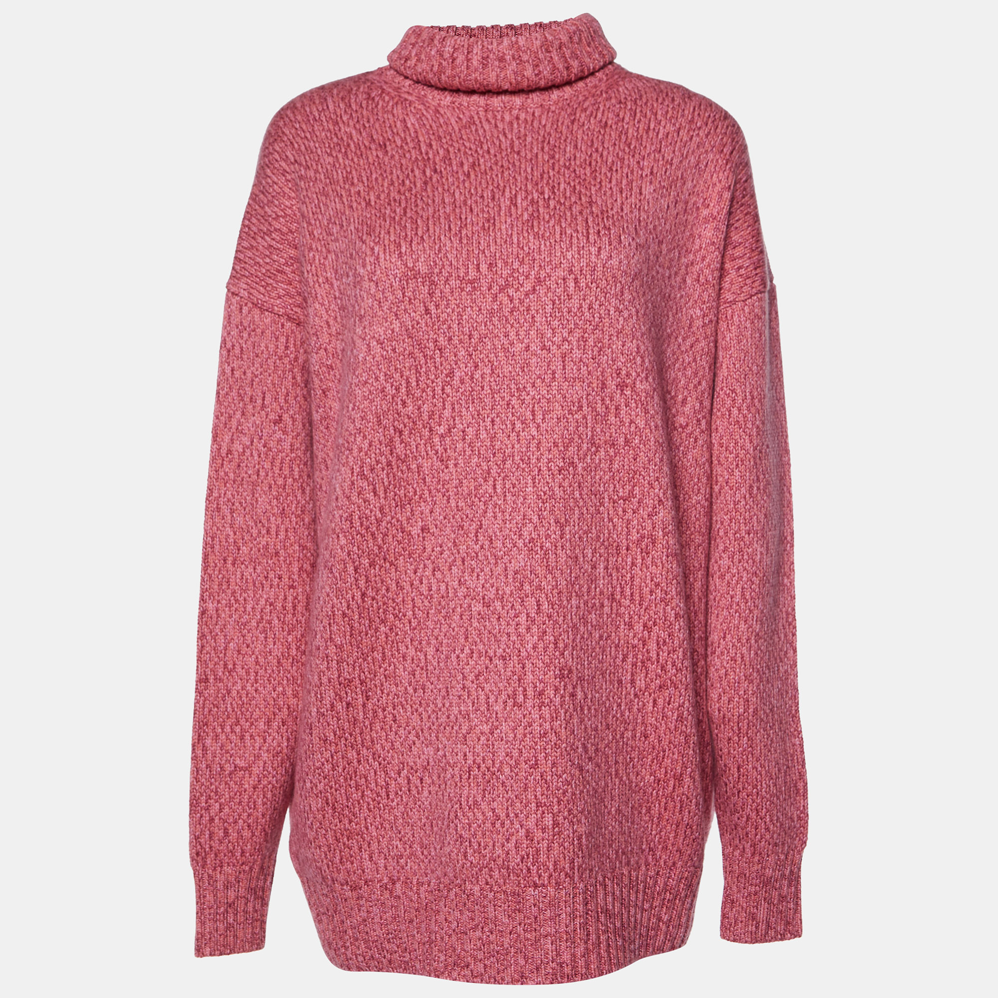 

Miu Miu Pink Cashmere Wool Turtleneck Sweater Dress XS
