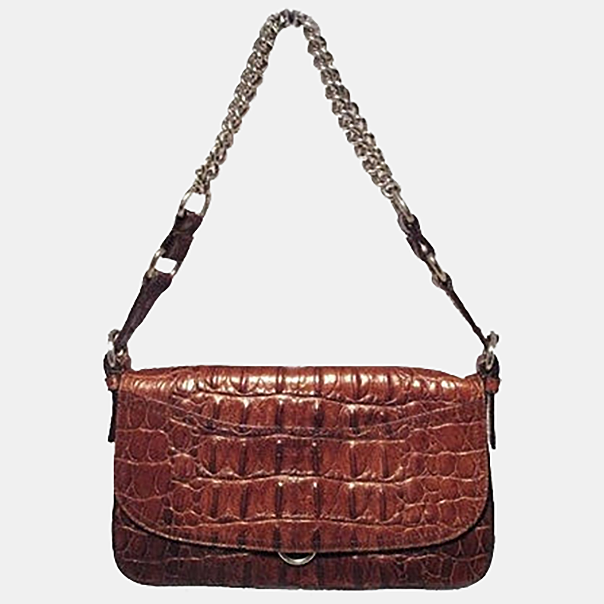 

Miu Miu Brown Hornback Alligator Shoulder Bag