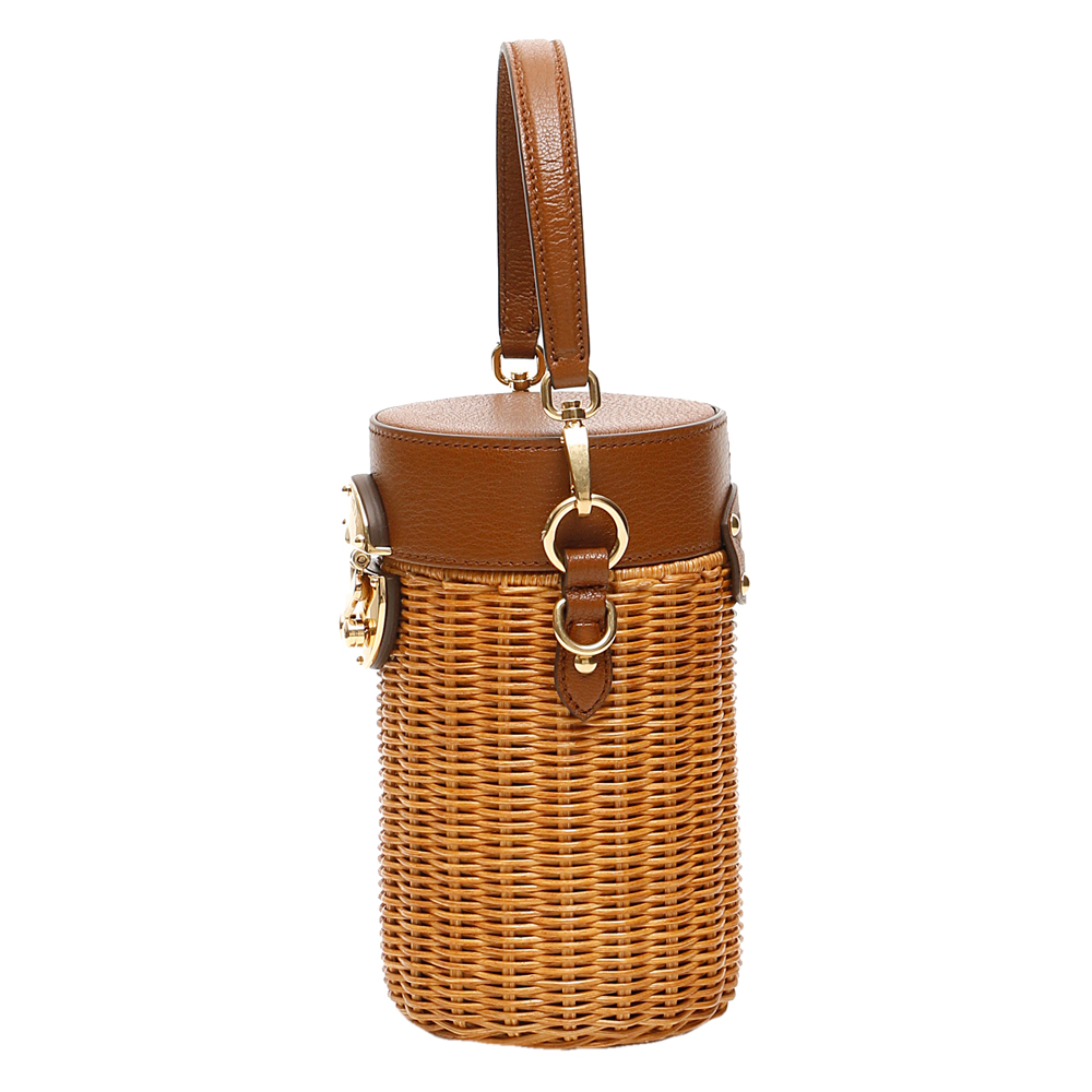 

Miu Miu Brown Wicker Cylinder Mini Shoulder Bag