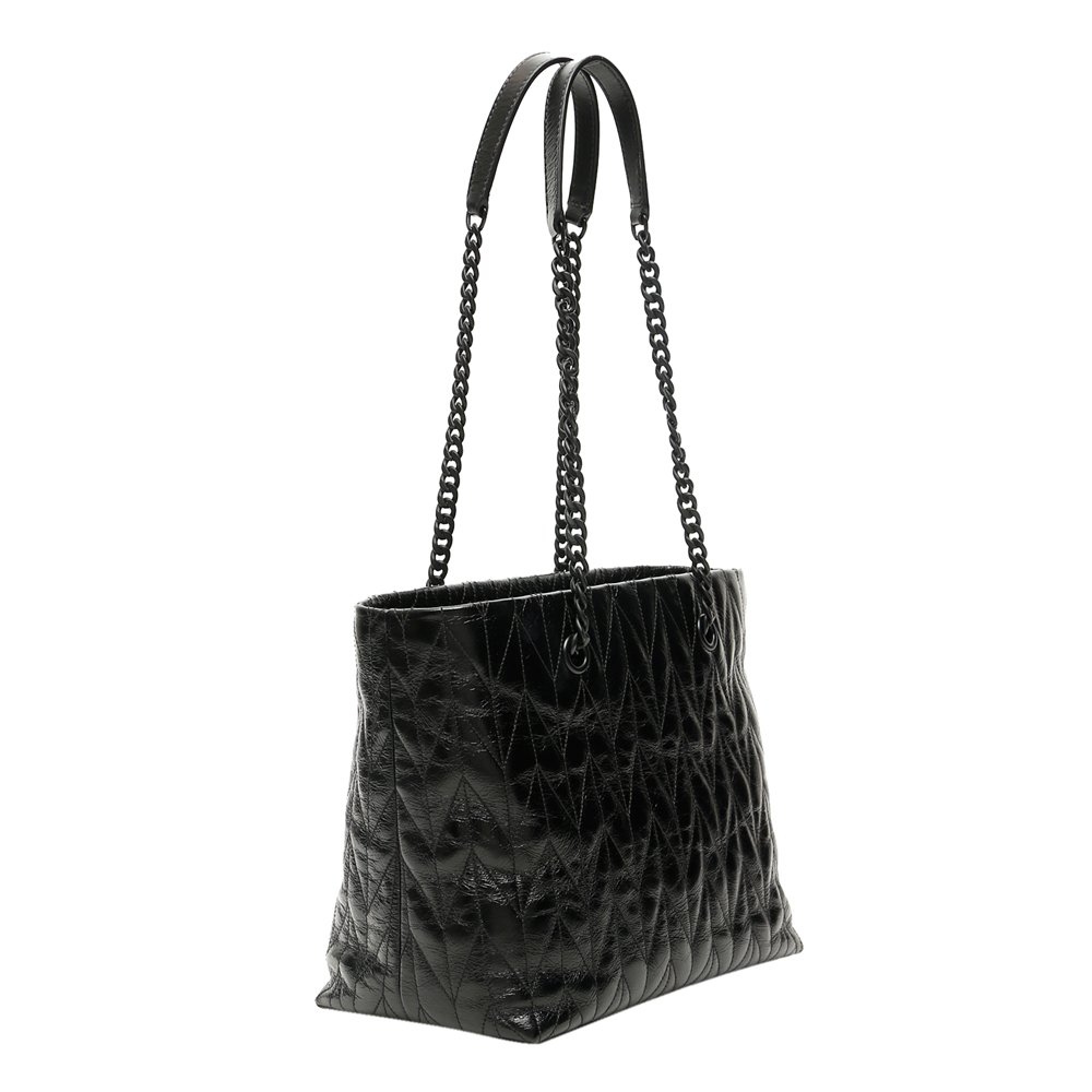 

Miu Miu Black Quilted Shine Calfskin Leather Tote Bag