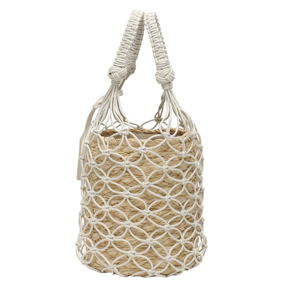 

Miu Miu White Net Basket Bucket Bag