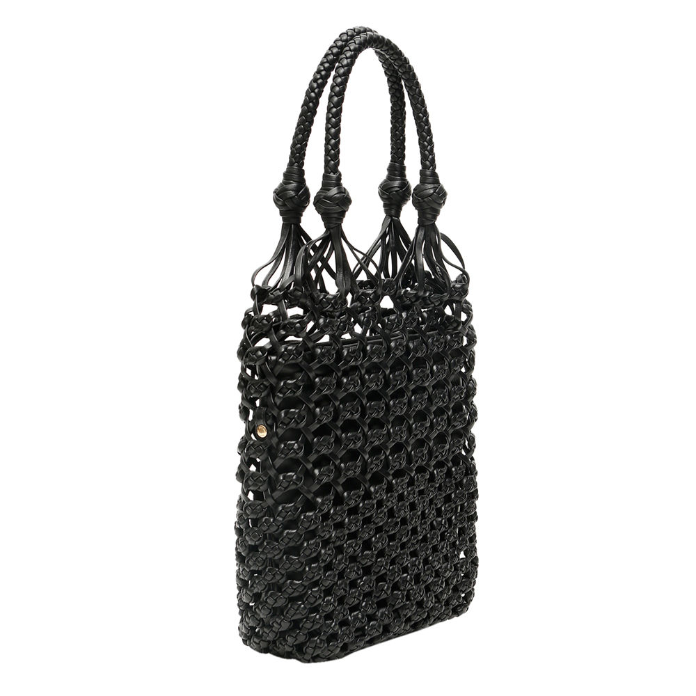 

Miu Miu Black Net Wicker Shoulder Bag