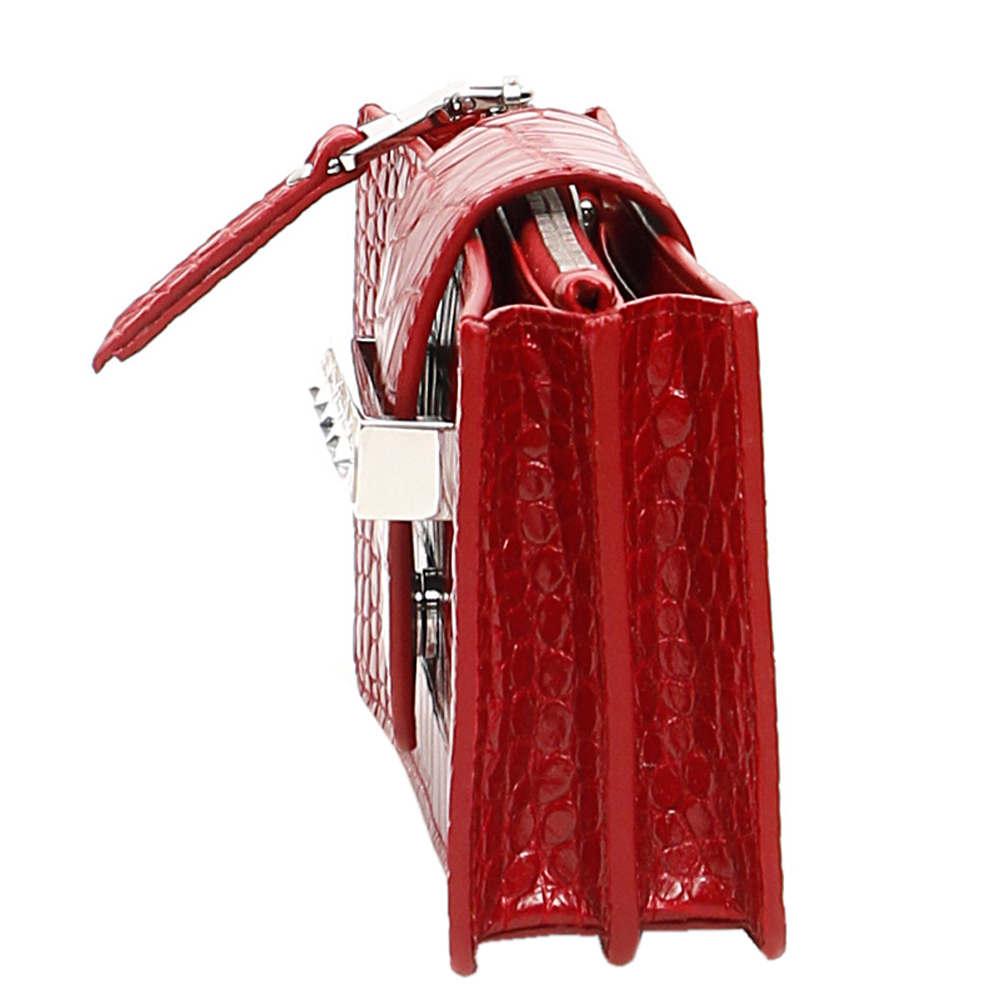 

Miu Miu Red Leather Crystal Mini Shoulder Bag