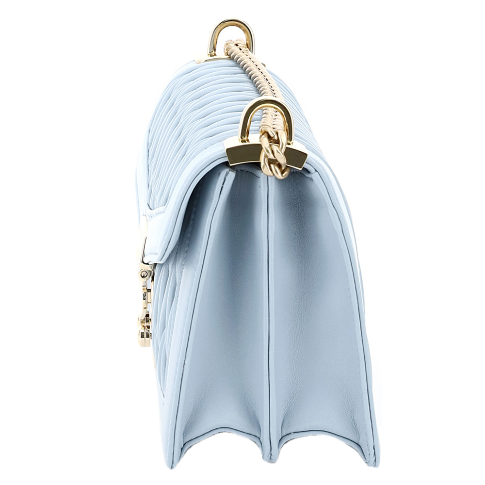 

Miu Miu Light Blue Leather Medium Miu Confidential Shoulder Bag