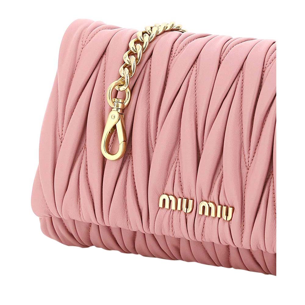 

Miu Miu Pink Matelasse Leather Crossbody Bag