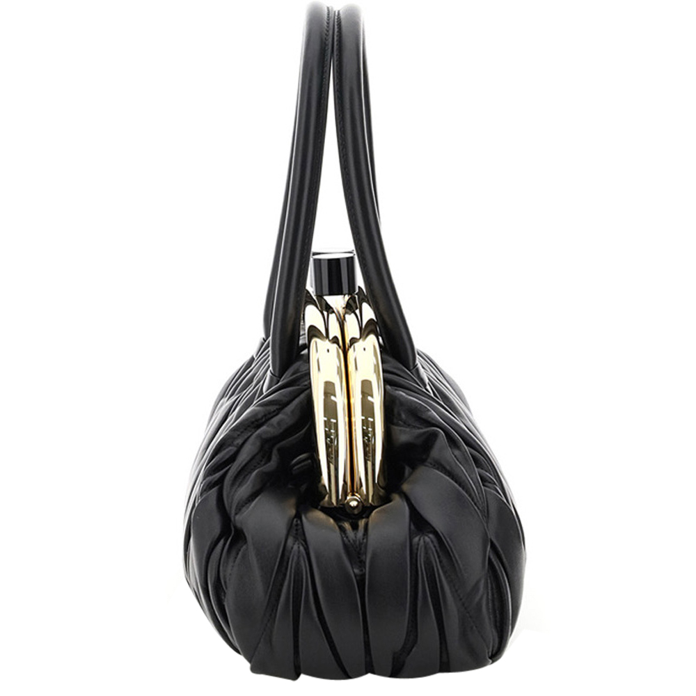 

Miu Miu Black Matelasse Nappa Leather Belle Bag