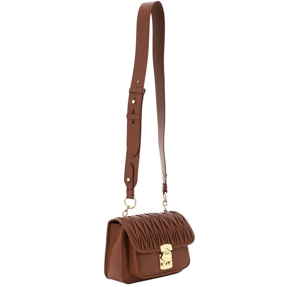 

Miu Miu Brown Matelasse Nappa Leather Flap Bag