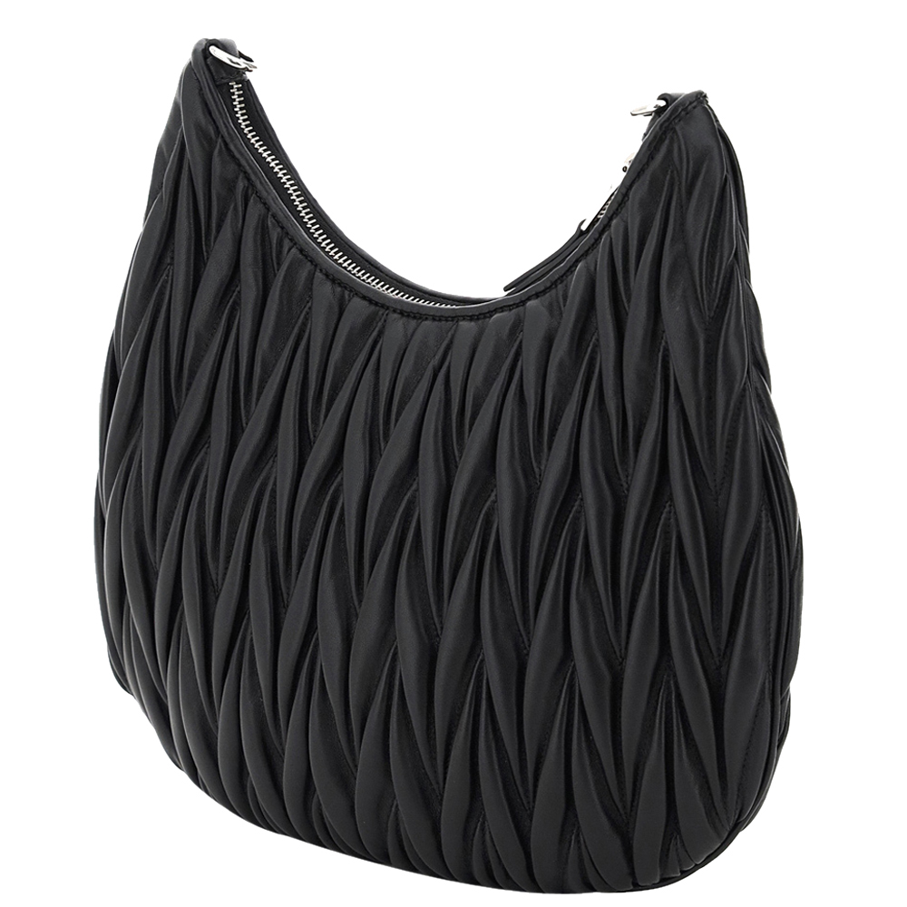 

Miu Miu Black Matelasse Nappa Leather Shoulder Bag