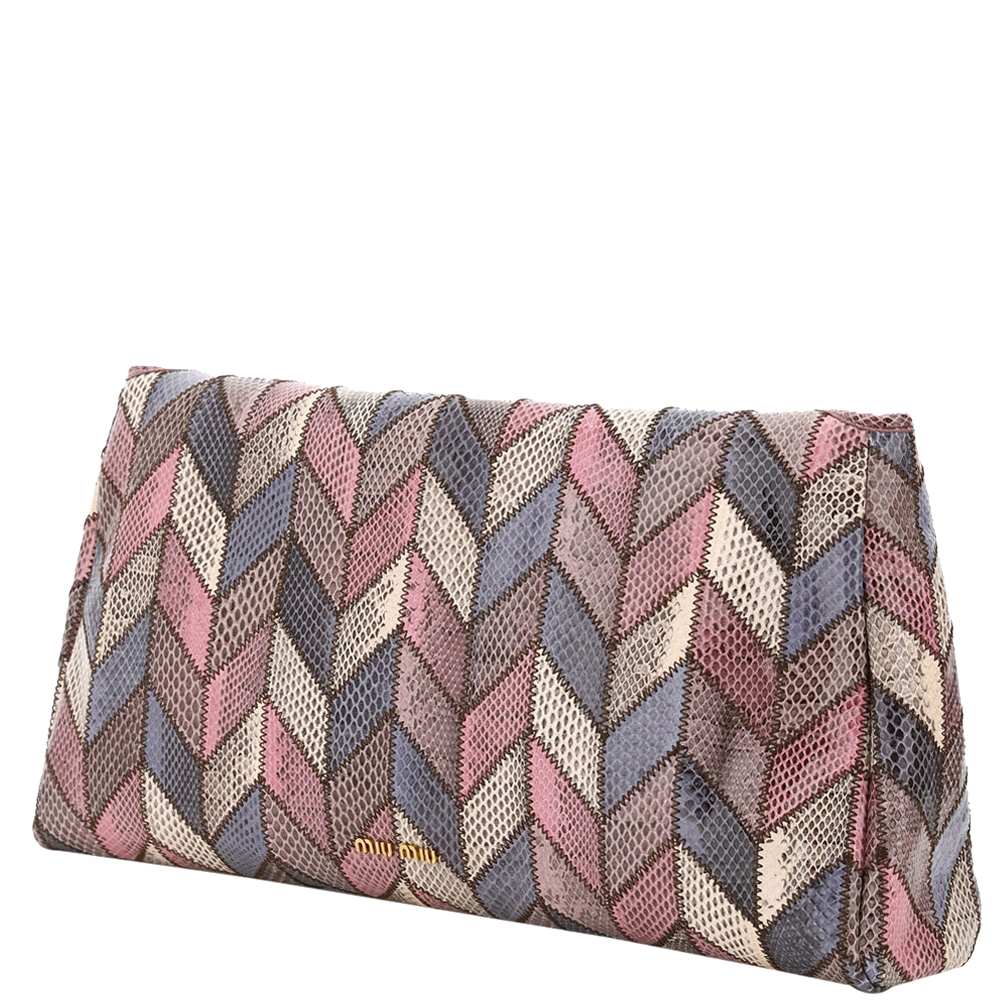 

Miu Miu Multicolor Ayers Patchwork Clutch Bag