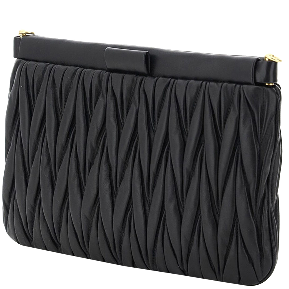 

Miu Miu Black Matelasse Leather Mini Bag