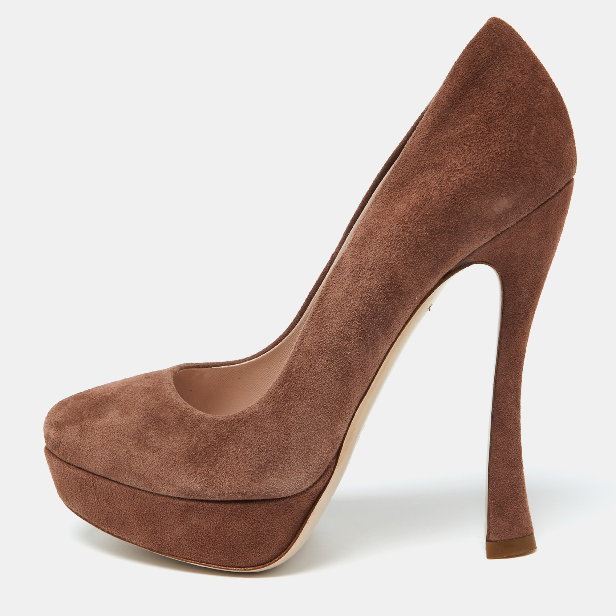 

Miu Miu Brown Suede Platform Pumps Size