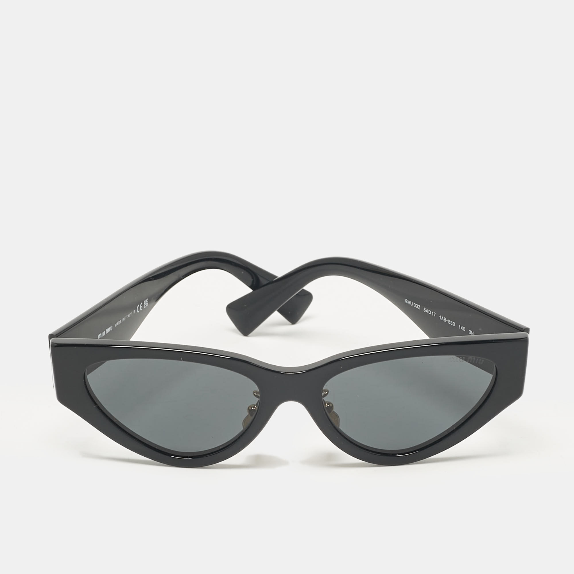 Pre-owned Miu Miu Black Smu03z Cat Eye Sunglasses