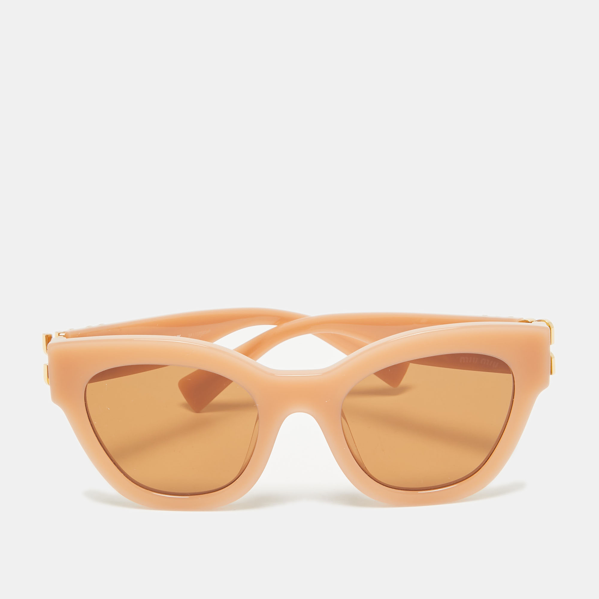 

Miu Miu Peach SMU 01Y Logo Cat Eye Sunglasses, Orange