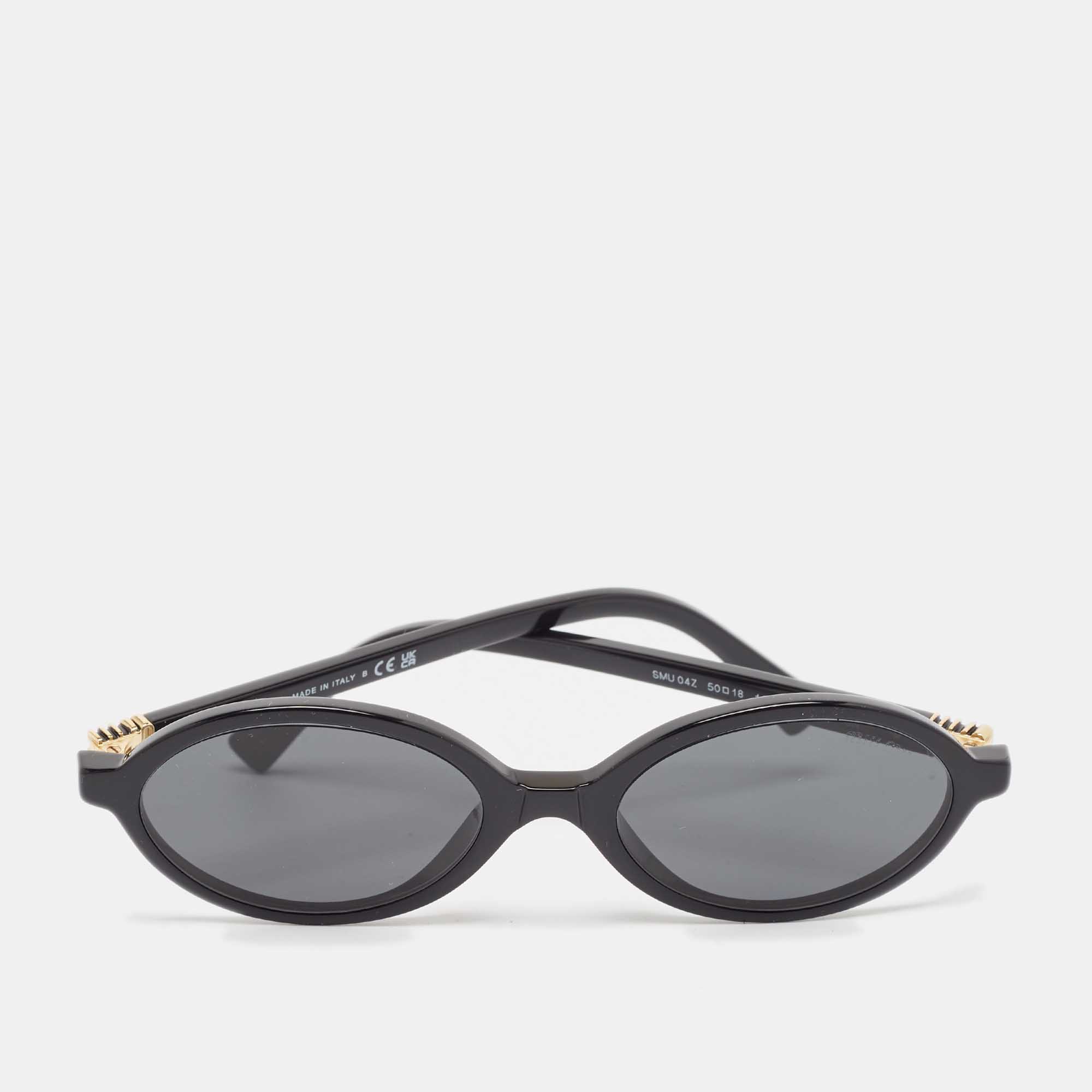 

Miu Miu Black SMU 04Z Oval Sunglasses