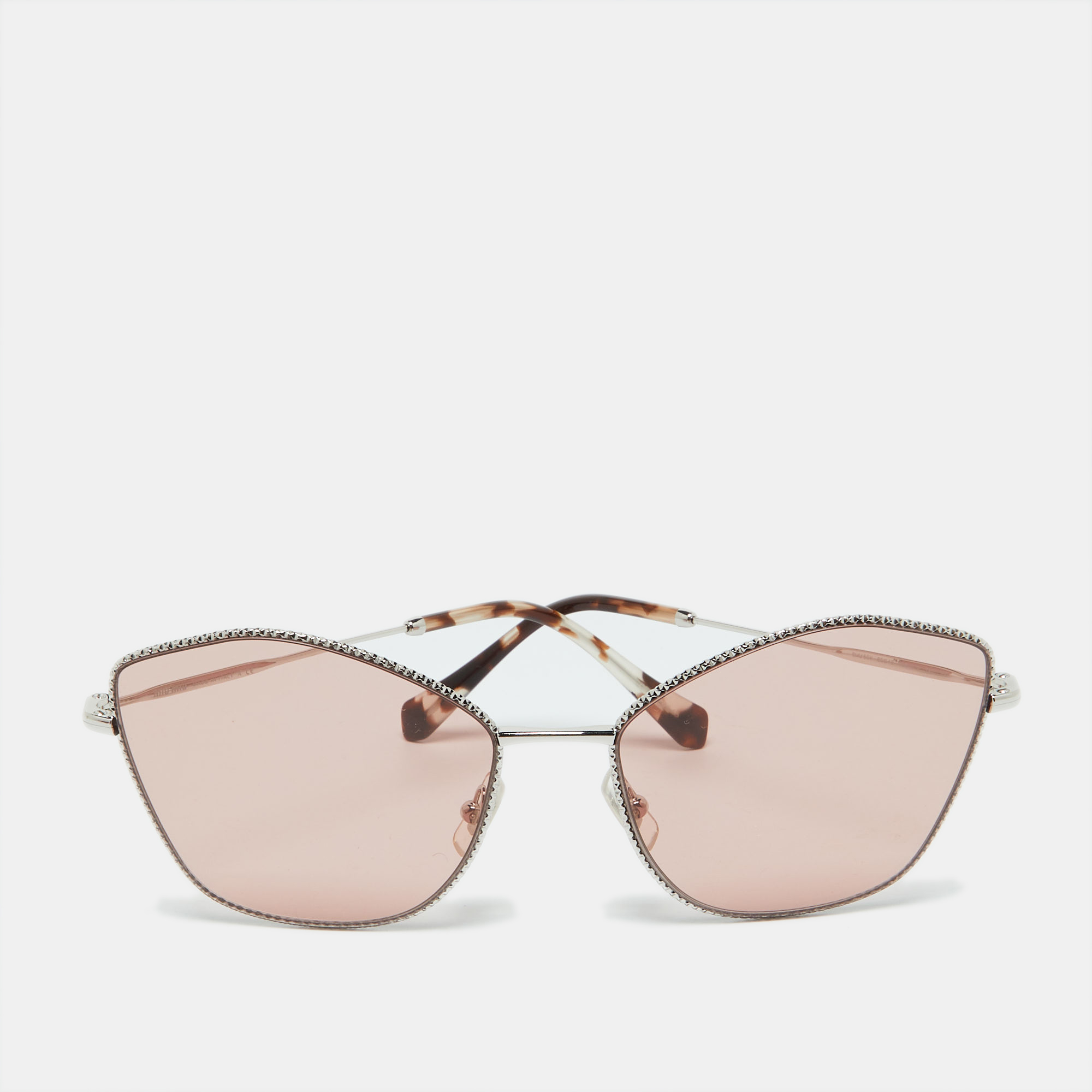 

Miu Miu Silver Tone/Pink SMU60V Cat Eye Sunglasses