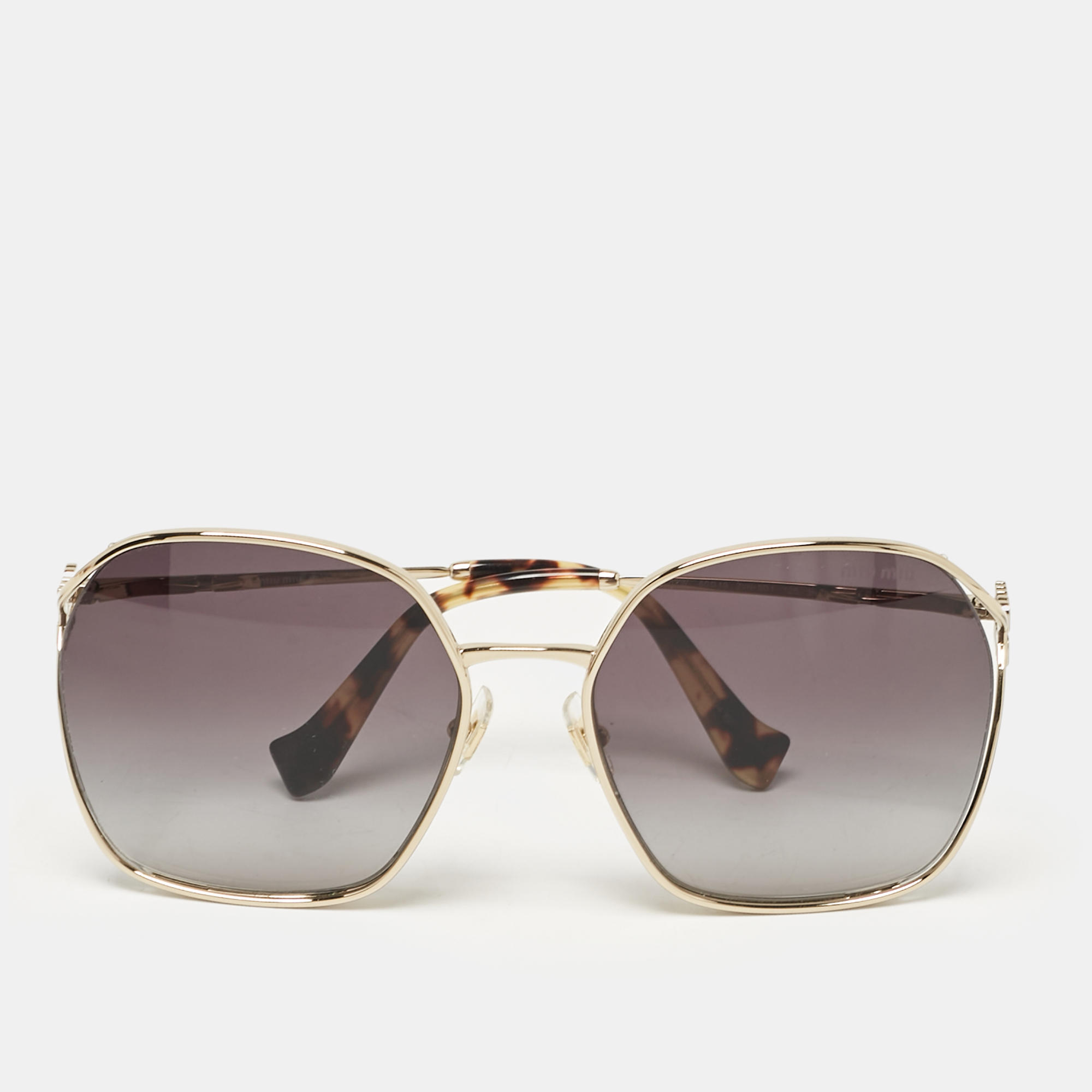 

Miu Miu Black/Gold Gradient SMU52W Oversized Sunglasses