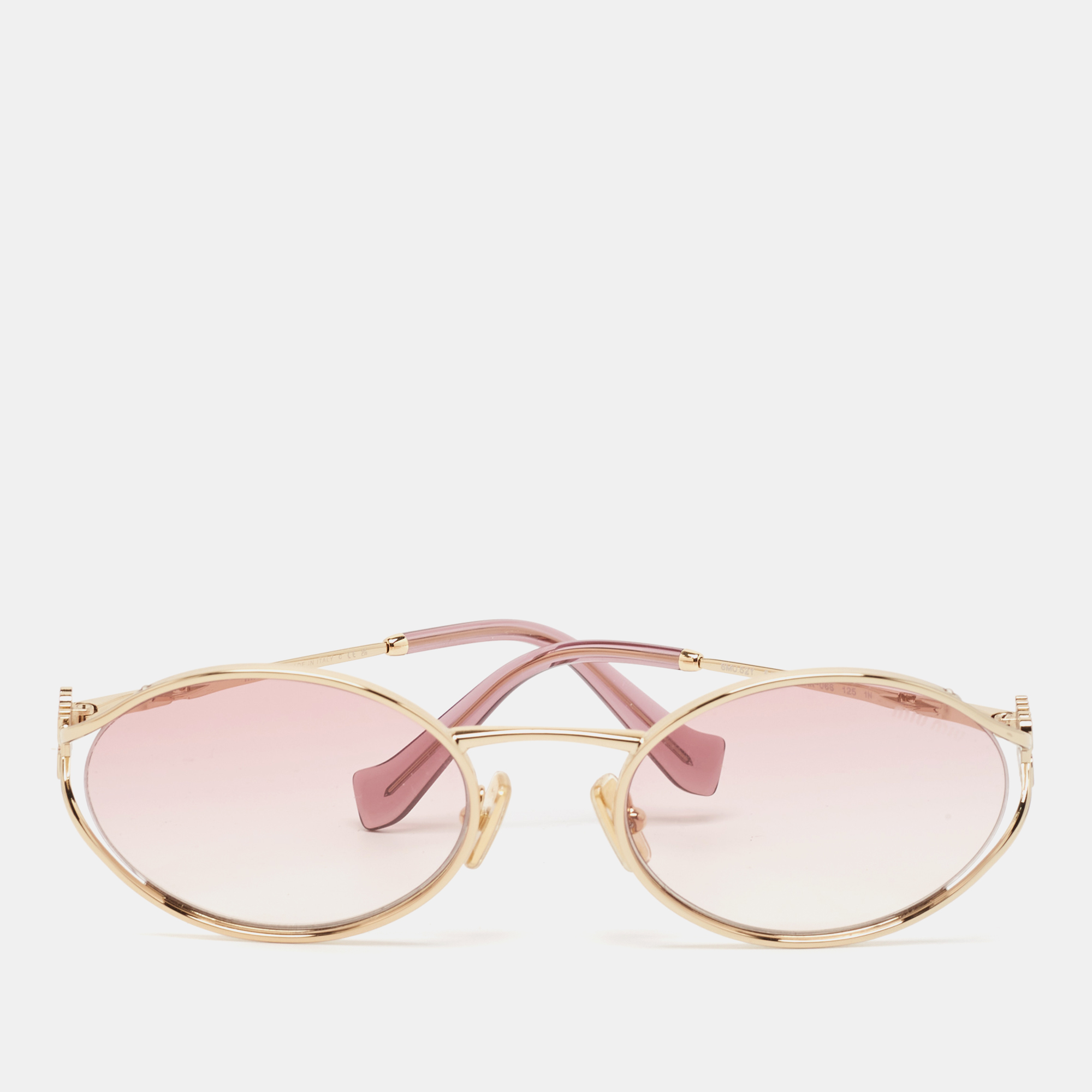 

Miu Miu Pink Gradient SMU52Y Logo Oval Sunglasses