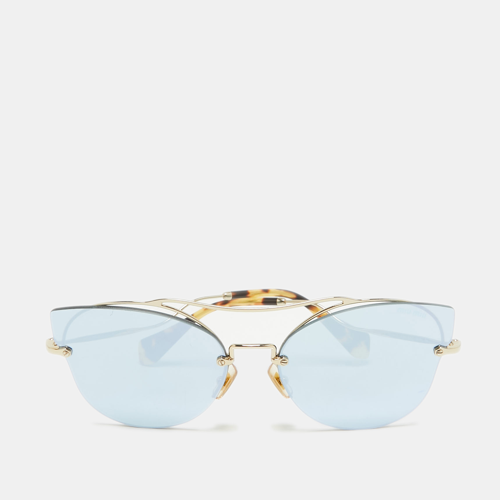 

Miu Miu Grey/Gold Mirrored SMU526 Butterfly Sunglasses