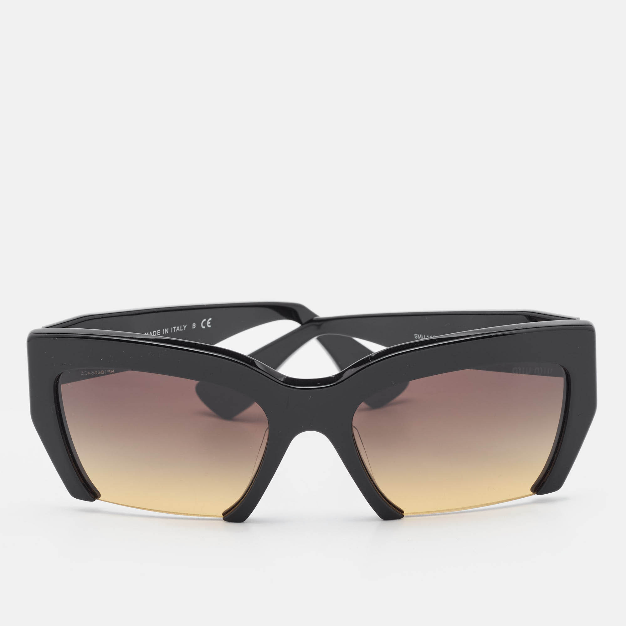 

Miu Miu Black/Brown Gradient SMU 110S Rasoir Half Rim Sunglasses