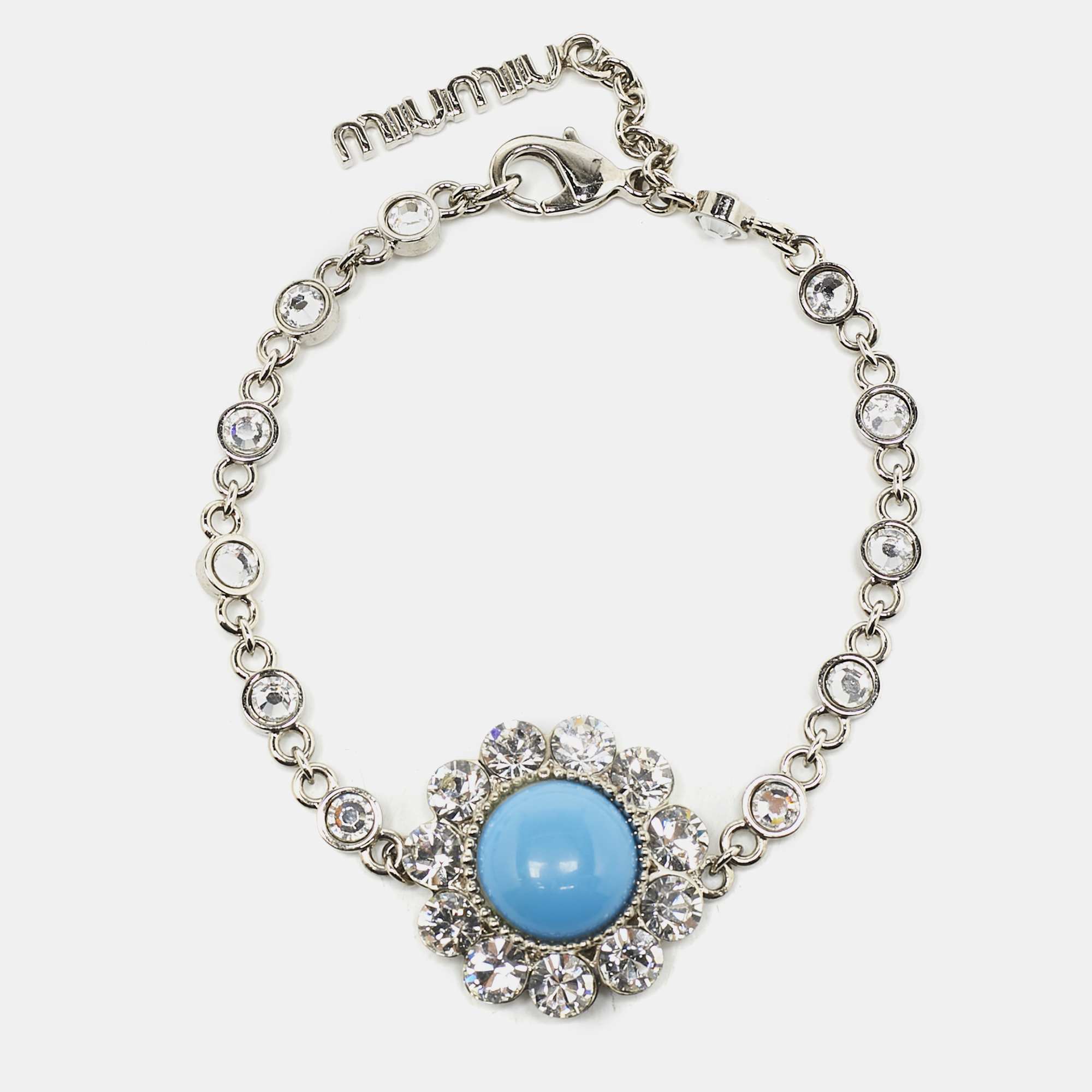 

Miu Miu Crystals Composite Silver Tone Bracelet