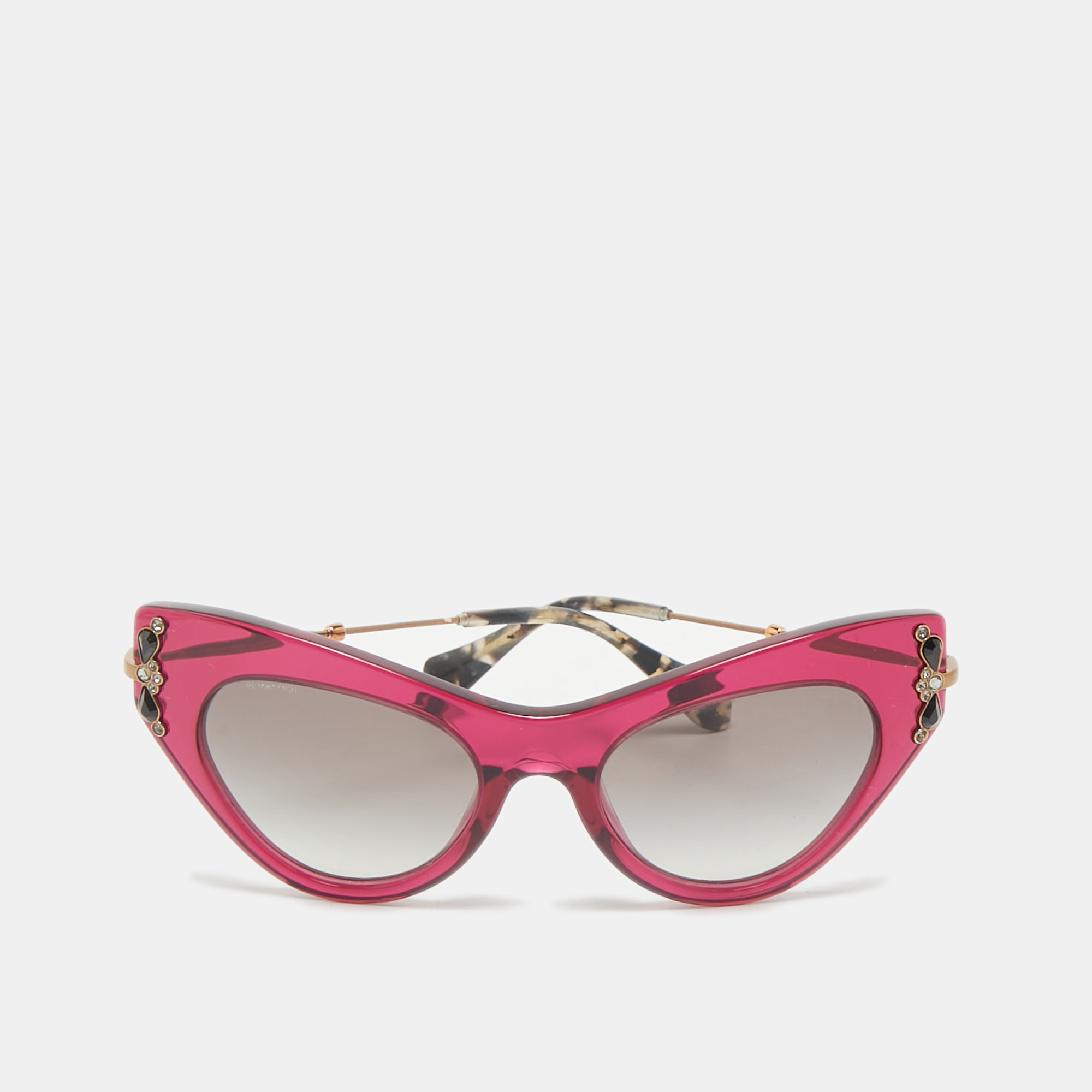 

Miu Miu Pink/Black Gradient SMU04P Crystals Cat Eye Sunglasses