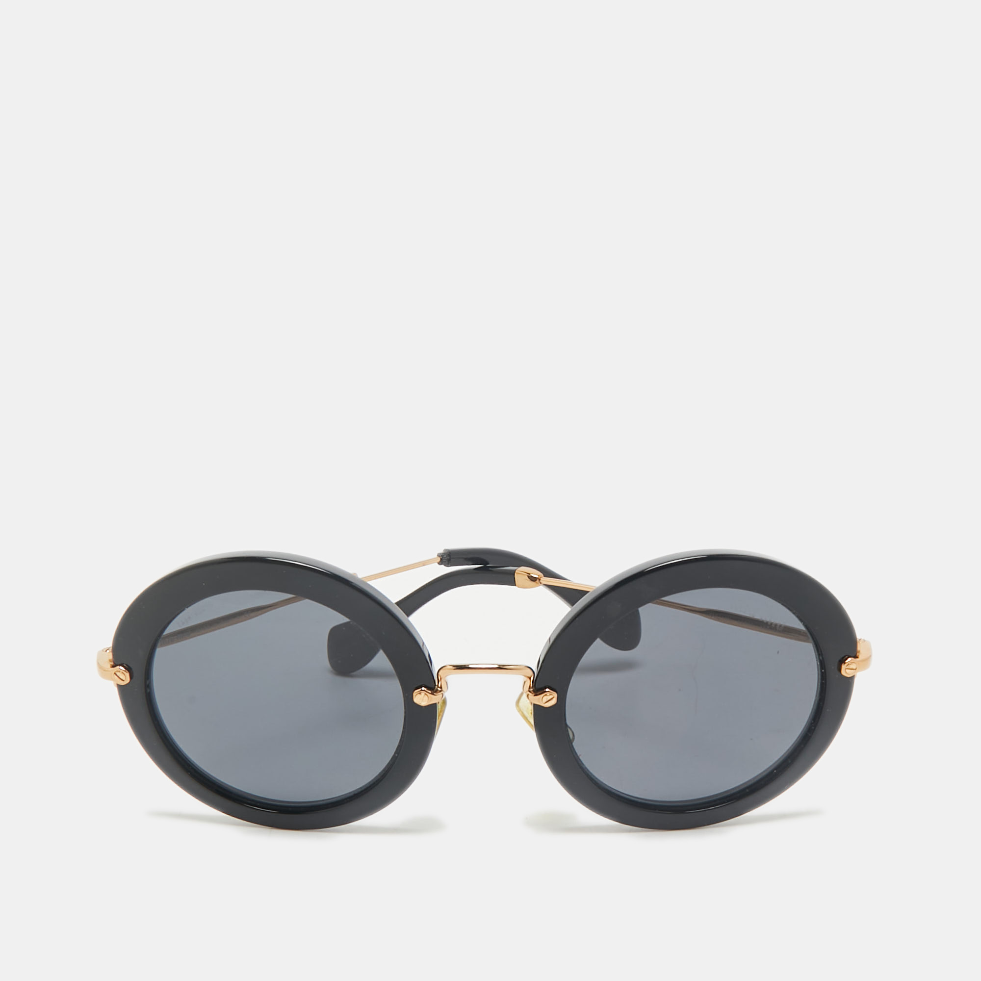 

Miu Miu Black SMU13N Frame Round Sunglasses