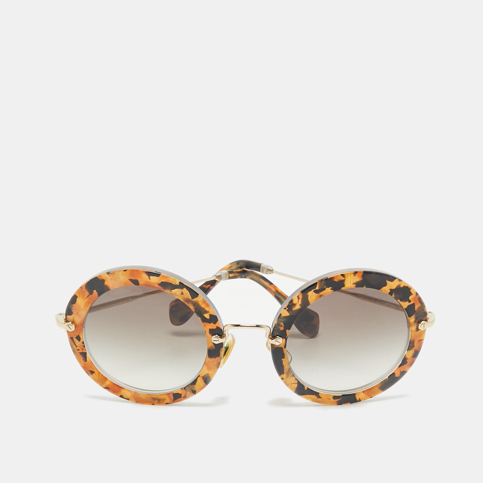 

Miu Miu Tortoise Brown/Grey Gradient SMU13N Frame Round Sunglasses