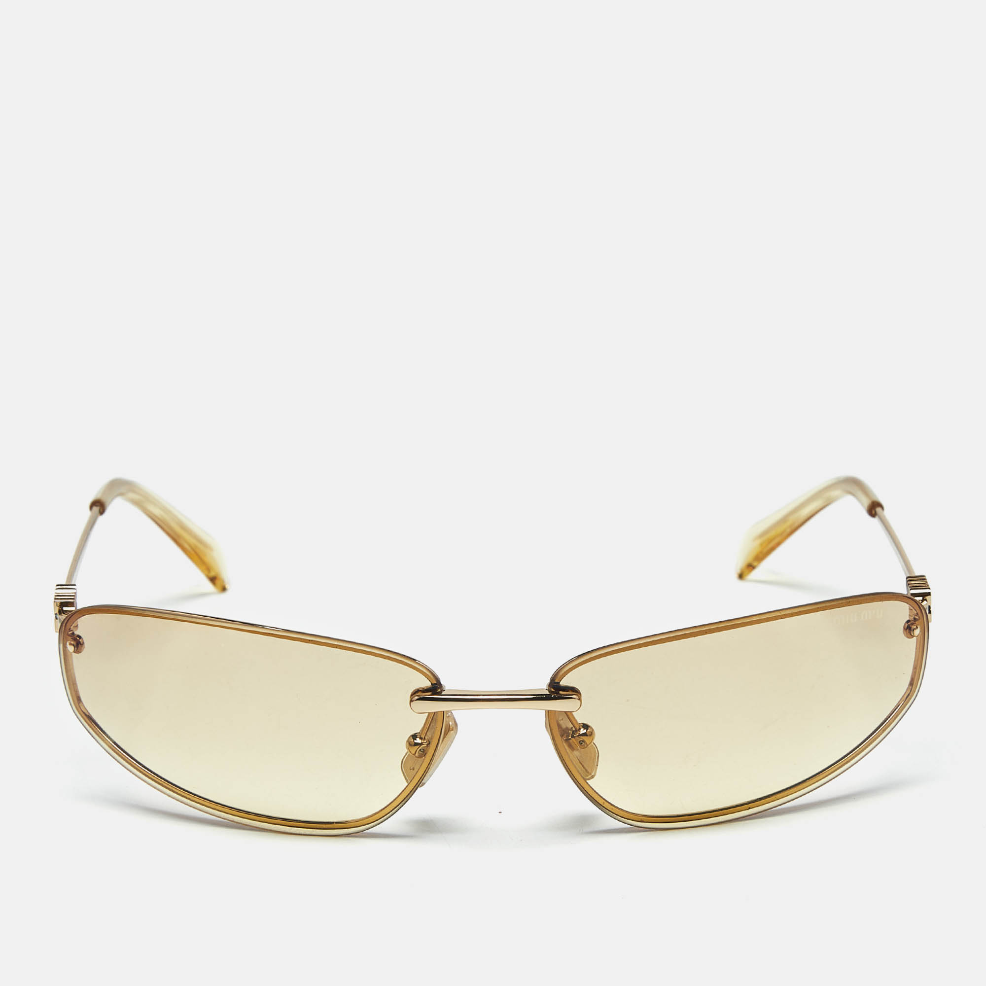 

Miu Miu Yellow SMU A50 Runway Oval Sunglasses