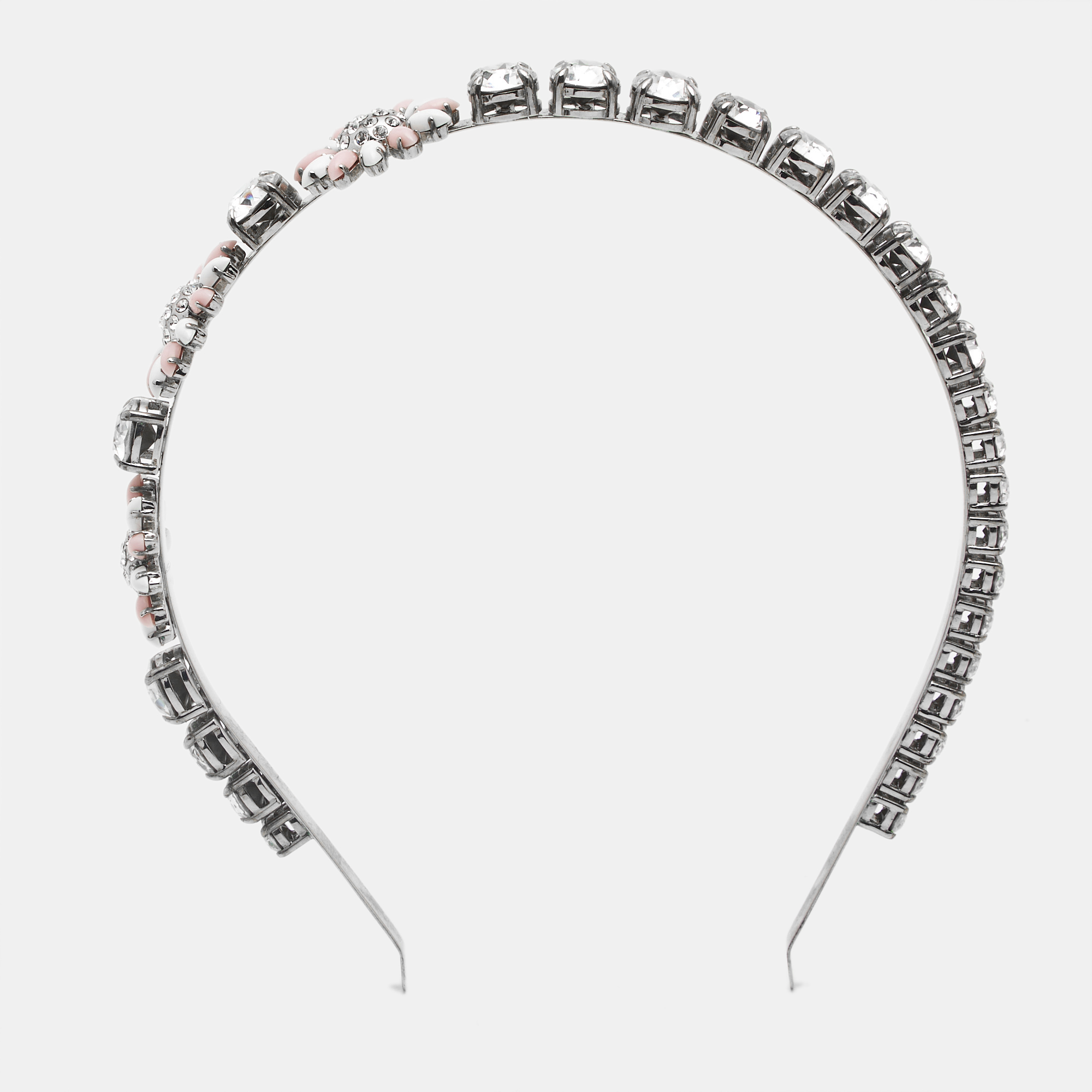 

Miu Miu Resin Crystals Silver Tone Head Band